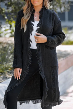 Load image into Gallery viewer, Casual Fringed Trim Weave Cardigan Collar Outerwear(3 Colors)