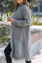 Load image into Gallery viewer, Casual Fringed Trim Weave Cardigan Collar Outerwear(3 Colors)