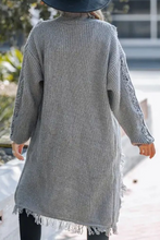 Load image into Gallery viewer, Casual Fringed Trim Weave Cardigan Collar Outerwear(3 Colors)