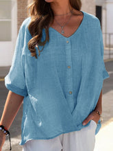 Load image into Gallery viewer, Casual Solid Color Cotton And Linen Tops