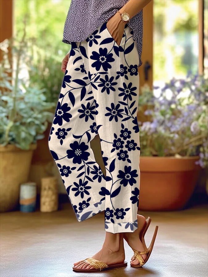 Casual Loose Floral Pants