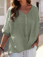 Load image into Gallery viewer, Casual Solid Color Cotton And Linen Tops