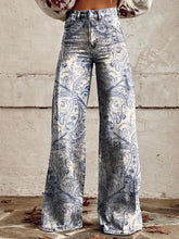 Load image into Gallery viewer, Women's Vintage Paisley Print Casual Wide Leg Pants