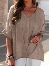 Load image into Gallery viewer, Casual Solid Color Cotton And Linen Tops