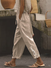 Load image into Gallery viewer, Casual Lace Patchwork Strappy Pants