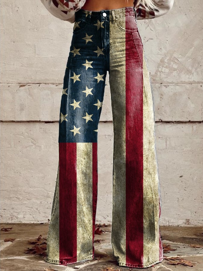Retro Street Wide-leg Corseted Pants