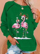 Load image into Gallery viewer, Women'S Christmas Flamingo Print Casual Sweatshirt