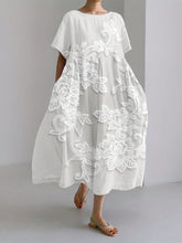 Load image into Gallery viewer, Vintage Floral Lace Embroidered Linen Blend Maxi Dress