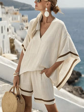 Load image into Gallery viewer, Women'S Casual V-Neck Holiday Style Striped Two-Piece Set