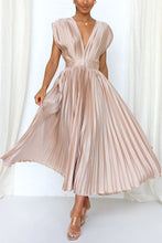 Load image into Gallery viewer, Hello Gorgeous Satin Pleated Midi Dress