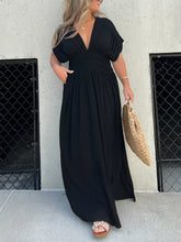 Load image into Gallery viewer, Slit V-Neck Effortless Maxi Long DreSS