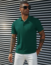 Load image into Gallery viewer, Men's Knitted Pit Jacquard Basic Simple Short-sleeved Polo Shir