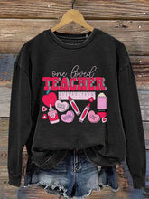 Load image into Gallery viewer, Valentine's Teacher Cute Teacher Print Casual Sweatshirt