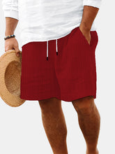 Load image into Gallery viewer, Men's Summer Solid Color Vertical Strip Casual Beach Shorts
