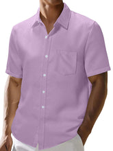 Load image into Gallery viewer, Men's Summer Waffle Solid Pocket Casual Short Sleeve Shirt