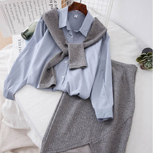 Load image into Gallery viewer, Casual Shirt Color Matching Fake Two-piece Set