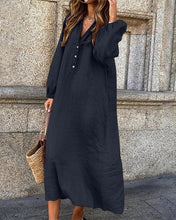 Load image into Gallery viewer, Women's Long Sleeve V-neck Solid Casual Dress