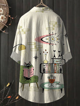 Load image into Gallery viewer, Women&#39;s Cosmic Cat Long Shirt Dress.