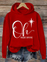 Load image into Gallery viewer, Women&#39;s Christmas Oh Night Divine Printed Casual Hoodie