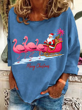 Load image into Gallery viewer, Women&#39;s Christmas Flamingo Print Casual Sweatshirt