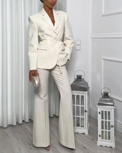 Load image into Gallery viewer, Fashionable Solid Color Laps Suit Jacket &amp; Pants Two-piece Set