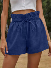 Load image into Gallery viewer, High Waisted Lace Up Loose Wide Leg Shorts