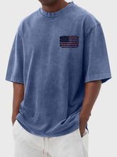 Load image into Gallery viewer, Men's Washed Vintage American Flag Print Short Sleeve T-Shirt