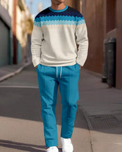 Load image into Gallery viewer, Men's Colorblock Round Neck Casual Sports Set 006