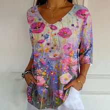 Load image into Gallery viewer, Vintage Bohemian Vintage Floral Art T-shirt