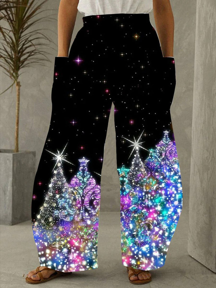 Women's Christmas Print Casual Loose Pants