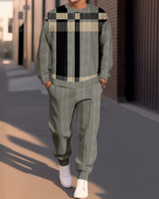 Load image into Gallery viewer, Men&#39;s Textured Jacquard Round Neck Casual Sports Set  021