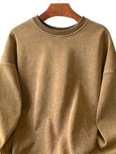 Load image into Gallery viewer, Men's Washed Distressed Cotton Basic Round Neck Long-sleeved Sweatshirt