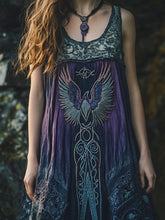 Load image into Gallery viewer, Raven Embroidered Vintage Lace Women's Linen Vest Dress