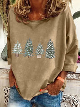 Load image into Gallery viewer, Women's Vintage Christmas Printed Long Sleeve V-Neck Top