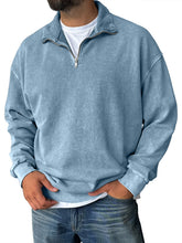 Load image into Gallery viewer, Men's Fashionable Retro Half-zip Stand Collar Casual Sweatshirt