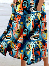 Load image into Gallery viewer, Women's Abstract Art Style Picasso Print Pocket Dress