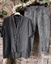 Load image into Gallery viewer, Cotton Print Casual Short Sleeve T-shirt and Bottom Suit