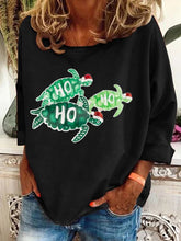 Load image into Gallery viewer, Women&#39;s Christmas Turtle Print Casual Sweatshirt