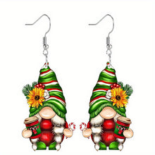 Load image into Gallery viewer, Women's Elk Horn Dwarf Bearded Acrylic Christmas Earrings