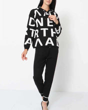 Load image into Gallery viewer, Hooded sports letter knitted two-piece set