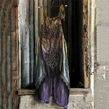 Load image into Gallery viewer, Vintage Tree Of Life Gradient Linen Jumpsuit