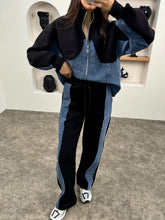 Load image into Gallery viewer, Autumn and winter spliced casual two-piece set