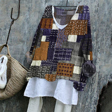 Load image into Gallery viewer, Japanese Sashiko Art Stitched Linen Blend Tunic