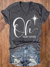 Load image into Gallery viewer, Women's Christmas Oh Night Divine Print T-Shirt