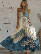 Load image into Gallery viewer, Women's Cherry Blossoms Art Linen Maxi Dress