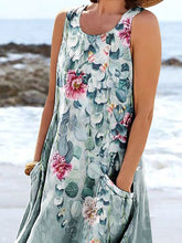 Load image into Gallery viewer, Women's Floral Art Print Pocket Casual Resort Comfort Maxi Dress