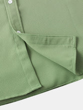 Load image into Gallery viewer, Men's Summer Waffle Solid Pocket Casual Short Sleeve Shirt