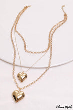 Load image into Gallery viewer, Gold Heart Pendant Layered Necklace