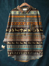 Load image into Gallery viewer, African Tribal Pattern Printed Women's Casual Cotton And Linen Shirt