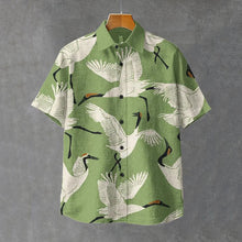 Load image into Gallery viewer, Men's Red-crowned Crane Japanese Art Print Short Sleeve Shirt